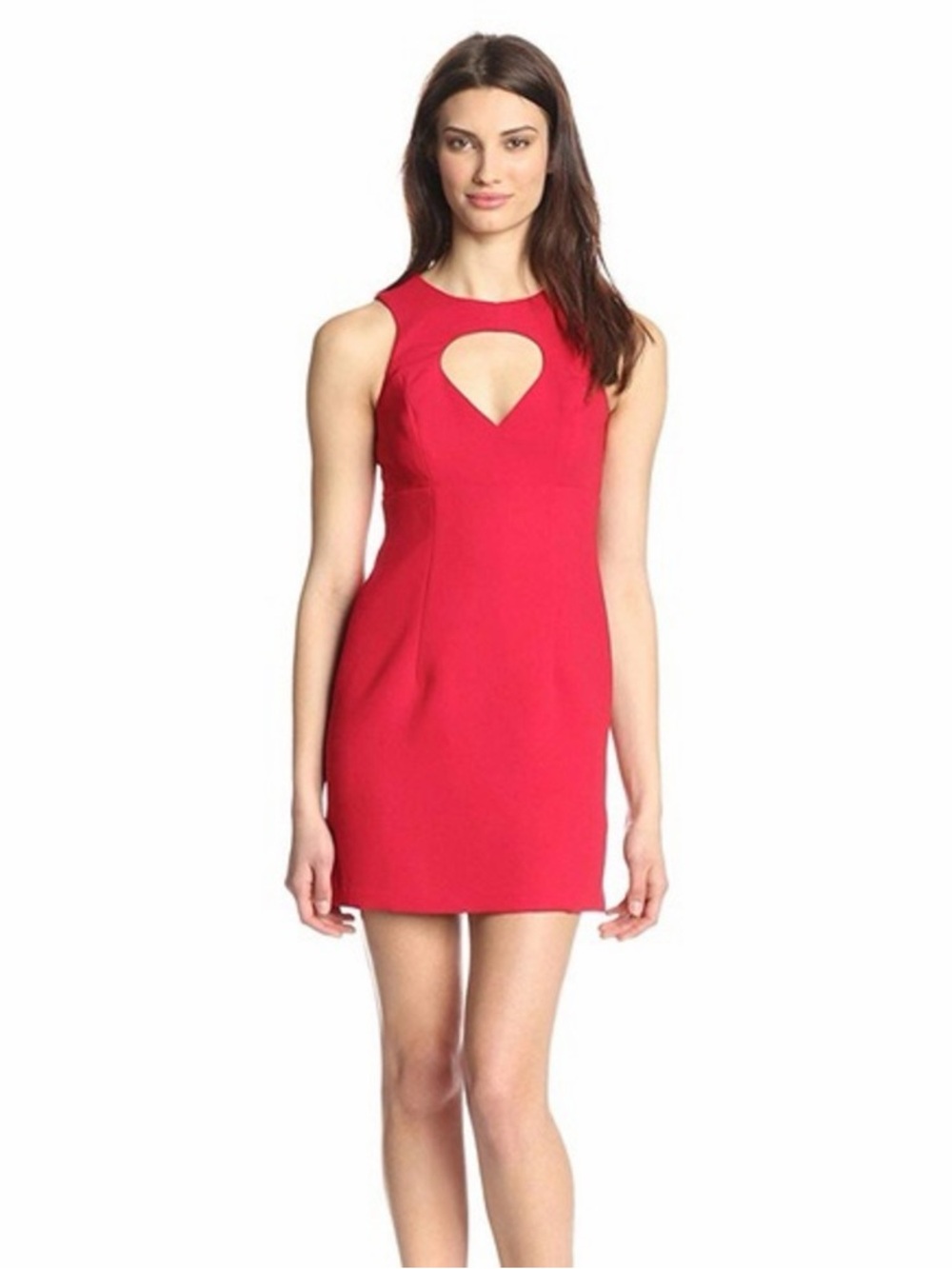 BCBG Keyhole Sheath Dress in Red